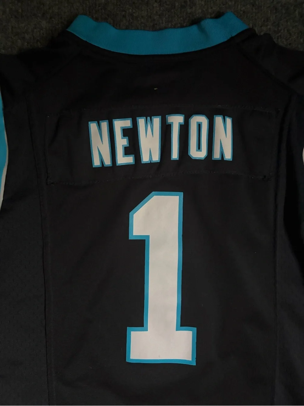 Cam Newton Nike Kids Carolina Panthers Black & Blue #1 Jersey